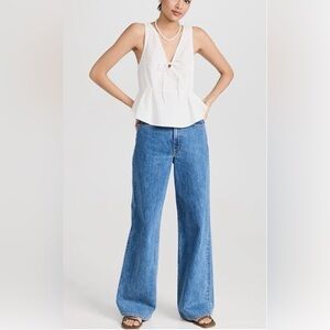 Free People Mika Tank Top in White, Size L